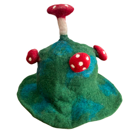Felted Mushroom Hat - Moss Mountain Green