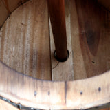 Beer Barrel Stool & Parasol Stand  Natural Wood 38 x 32 cm