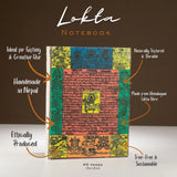 Lokta Traditional Prayer Flag Notebook  Medium (15x12cm)  45 Leaves  Natural