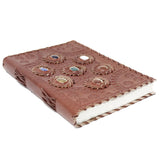 Leather Chakra Stone Notebook (6x9")