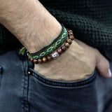 Brown Beads & Buddah Bangle
