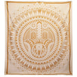 Double Cotton Bedspread + Wall Hanging - Hamsa - White Gold