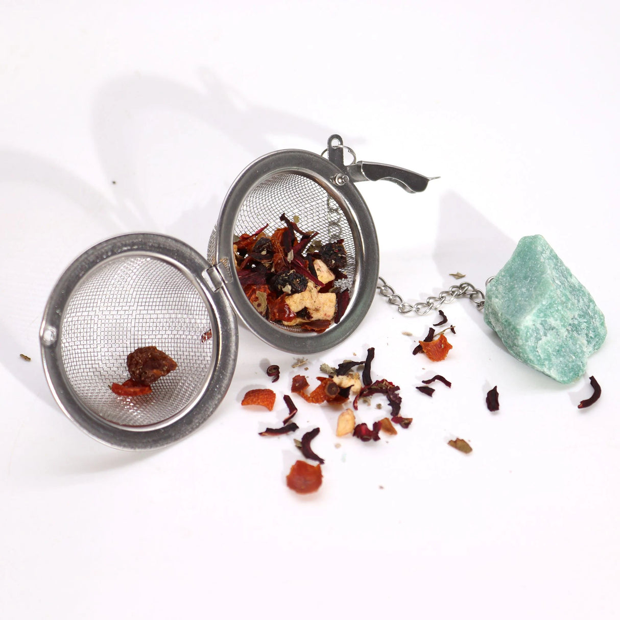 Raw Crystal Gemstone Tea Strainer - Amethyst Cluster