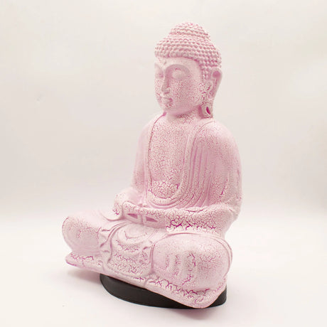 Meditation Buddha Lamp Cherry Crackle - Oval Stand