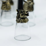 Gift Set of 12 Bottom Up Shot Glasses (25ml) - Forest & Mystical Creatures - Antique Bronze