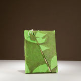 Lokta Bold Floral Bamboo Lock Notebook  Medium (15x12cm)  45 Leaves  Moss Green