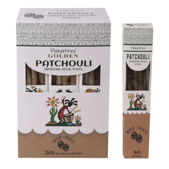 Golden Patchouli Smudging Resin Sticks  30g