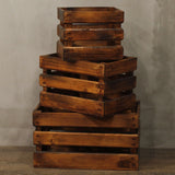 Wooden Storage Crates  Brown (Set of 3)