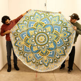 Large Mandala Roundy Art (180cm) - Yellow & Blue
