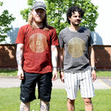Nomad Sari Stonewashed Cotton T-Shirt  Mandala  Maroon  XL