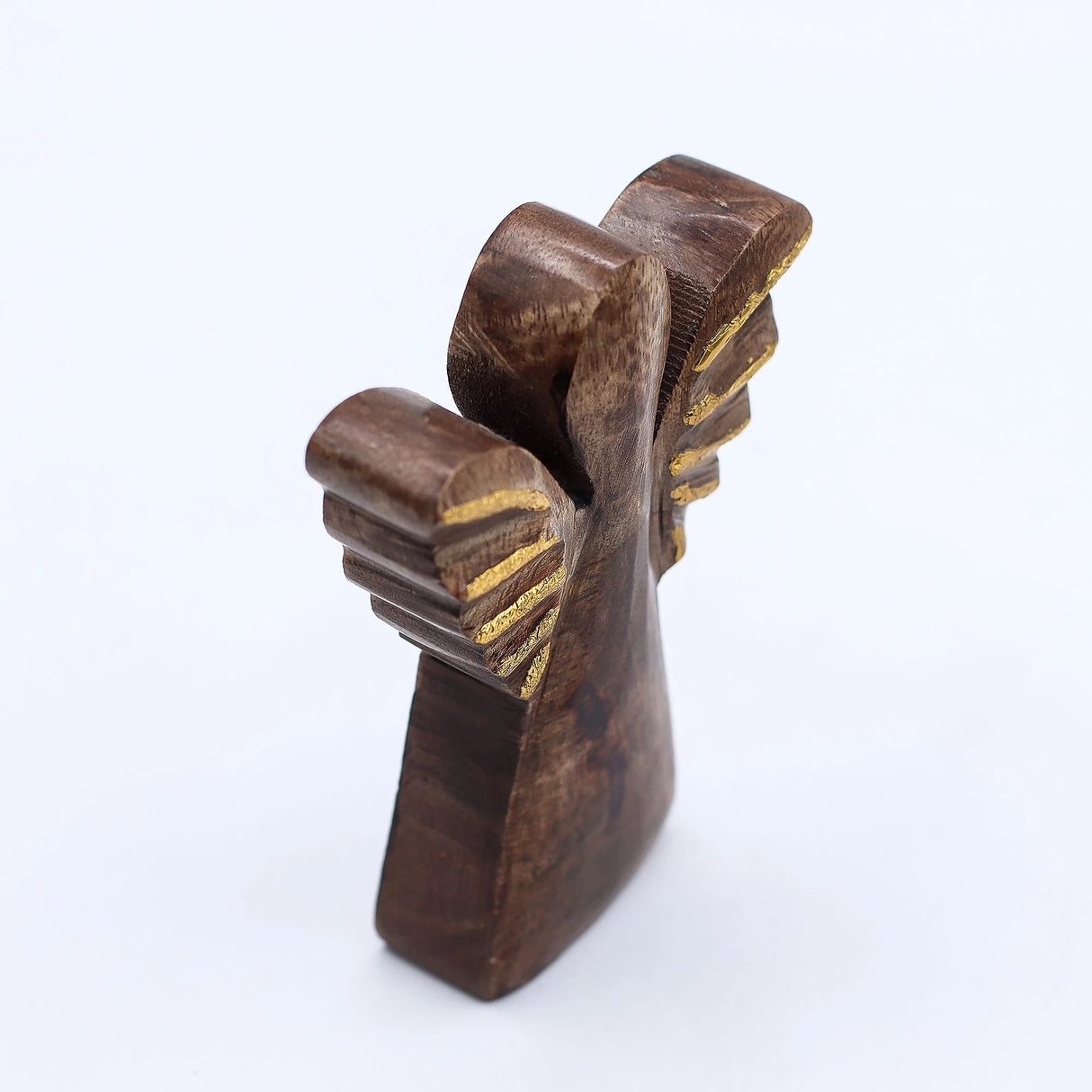 Small Mango Wood Angel - Gold Decor