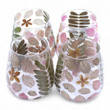 Natural Floral Glass - Vase Candle Holder - Primavera  - (12x11cm)