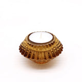 Flower Flip Dinner Candle / Tealight Holder - Antique Amber