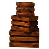 Wooden Storage Crates  Brown (Set of 3)