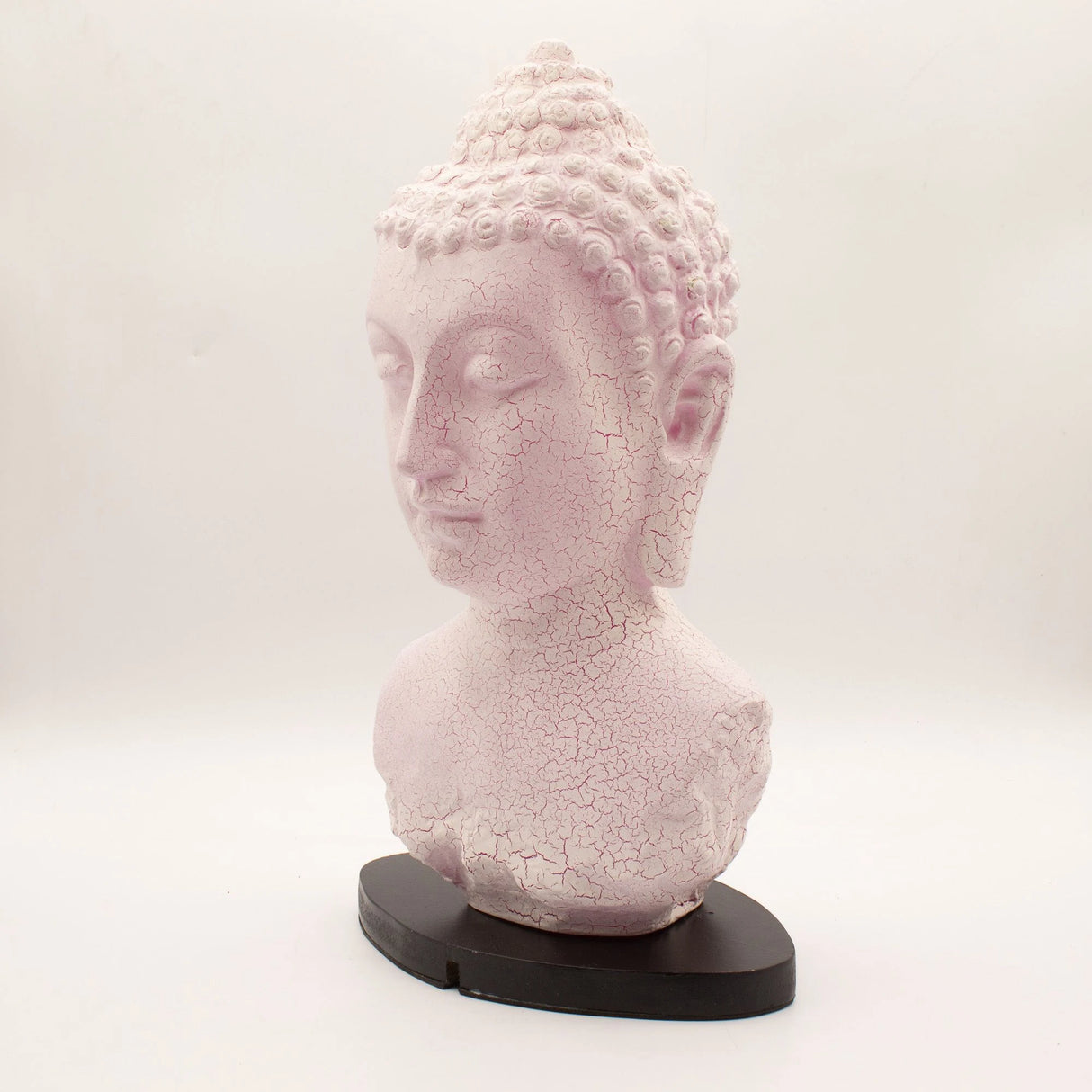 Buddha Bust Lamp Cherry Crackle - Oval stand