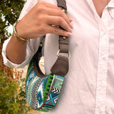 Jacquard Hobo Bag - Bold Greens (brown strap)