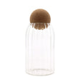 Cottage Cork-Ball Glass Jar -  Ribbed - 15cm