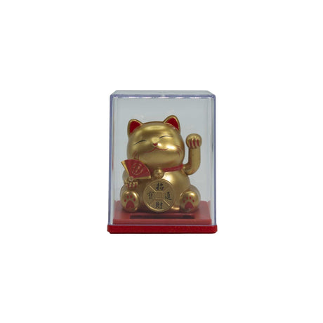Mini Solar Powered Money Cat in Box - Gold