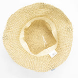 Nomad Sari Floppy Straw Sun Hat - Beige & Blue Flowers