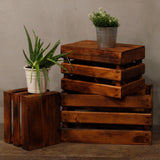 Wooden Storage Crates  Brown (Set of 3)
