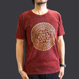 Nomad Sari Stonewashed Cotton T-Shirt  Chakra  Maroon  Medium