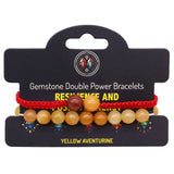 Gemstone Double Power Bracelets- Yellow Aventurine