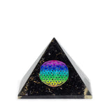Small Organite Pryamids 5.5x4.5cm - Flower of Life - Black Tormaline Chips