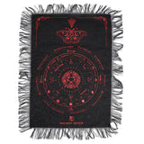 Ancient Witch Pendulum Divination Cloth - Mystic Moth - Black & Blood Red