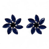 Royal Blue - Vintage Glass - Flowers - Earrings
