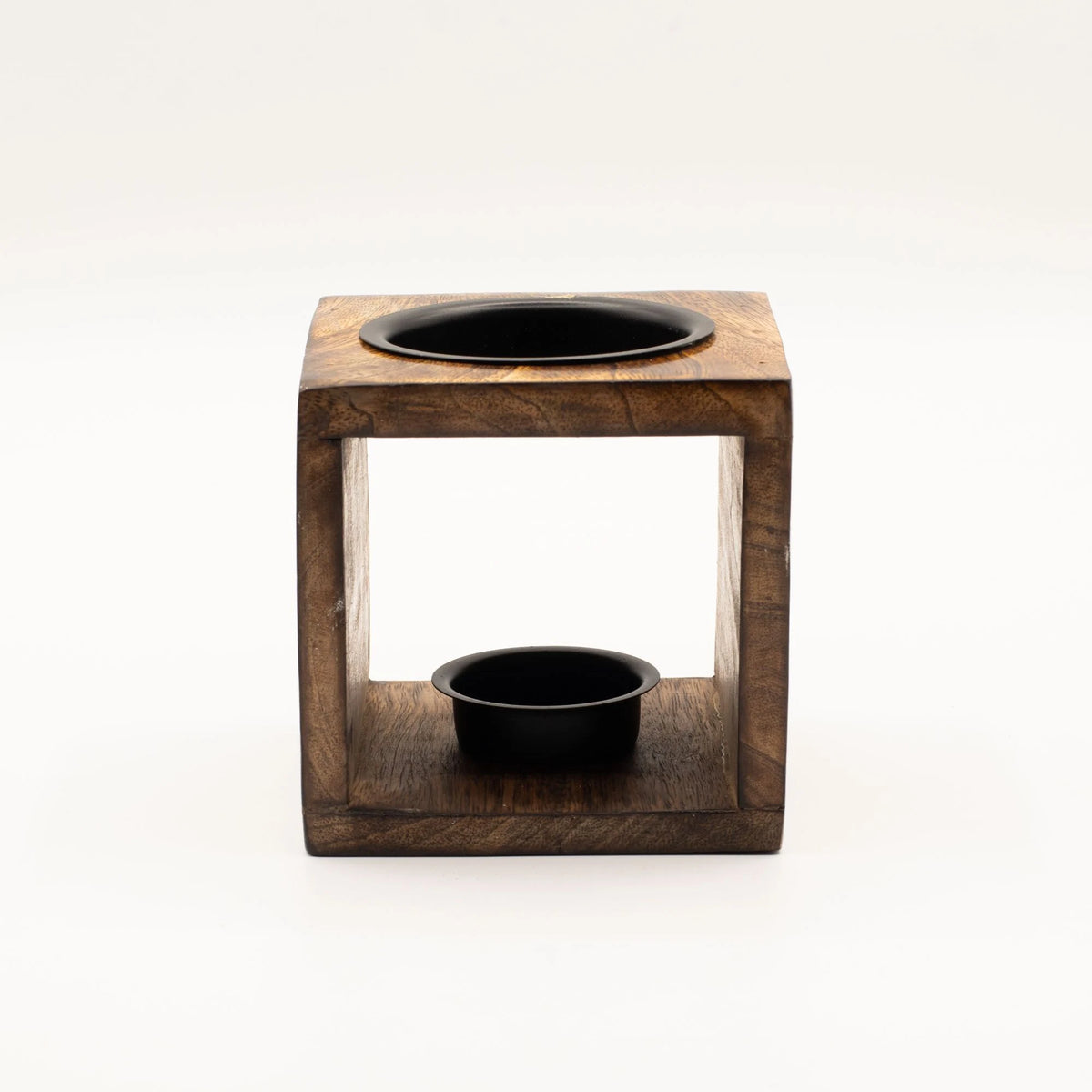 Square Mango Wood Oil Burner  - Hamsa