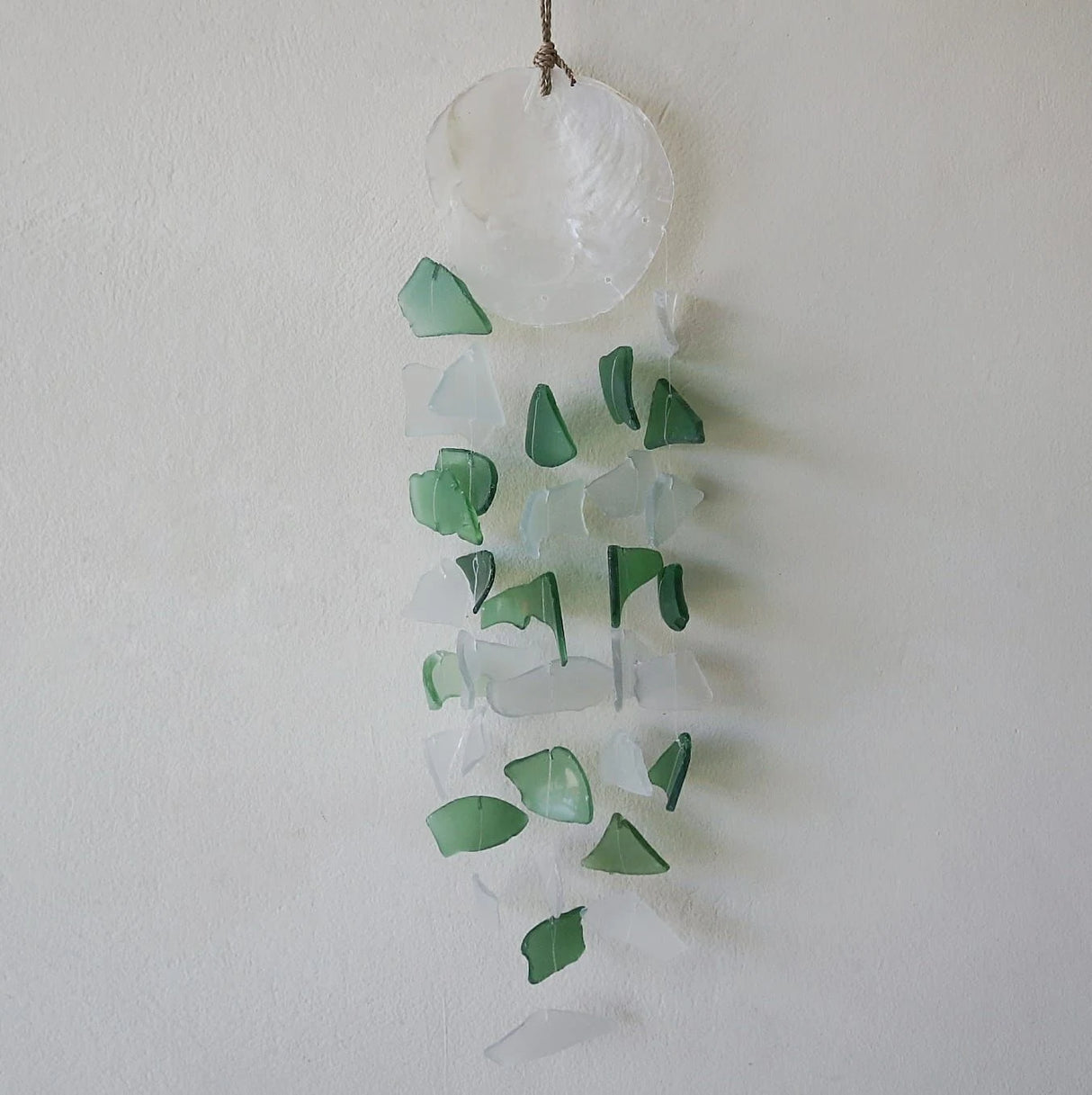 Copis & Glass Drop - Green & White Glass