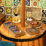 Med Enamelled Mango Tray Set - Hamsa