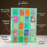 Lokta Mini Tiles Notebook  Large (21x15cm)  45 Leaves  Includes Bookmark  Teal