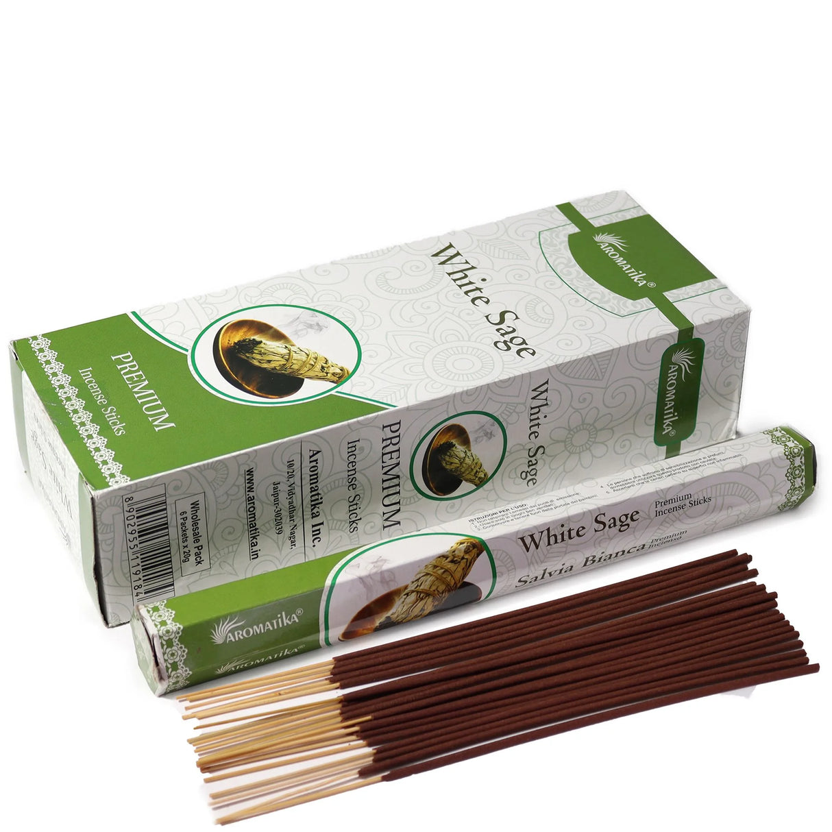 Aromatika Charcoal Free Hex Incense - White Sage