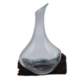 Molten Glass Mini Decanter on Wood 20cm