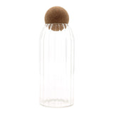 Cottage Cork-Ball Glass Jar -  Ribbed - 20cm