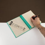Lokta Mini Tiles Notebook  Large (21x15cm)  45 Leaves  Includes Bookmark  Teal