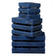 Wooden Storage Crates  Bluewash (Set of 3)