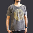Nomad Sari Stonewashed Cotton T-Shirt  Chakra  Dark Grey  Medium