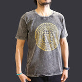 Nomad Sari Stonewashed Cotton T-Shirt  Chakra  Dark Grey  Medium