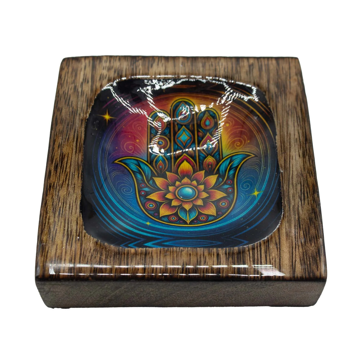 Med Enamelled Mango Tray Set - Hamsa