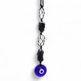 Hanging Stone Pendant - Black Torrmaline & Selonite Tumble- Evil Eye