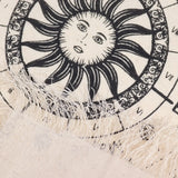Ancient Witch Pendulum Divination Cloth - Sun Face - Natural & Black