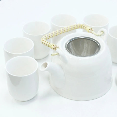 Herbal Teapot Set - Classic White