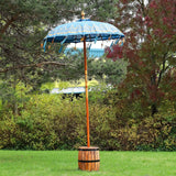 Bali Patio Parasol - Cotton - Turquoise Decor - 1.5m