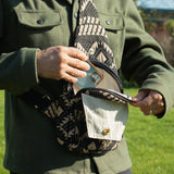 Nomad Sari Jacquard Natural Cross Bag - Desert Loom