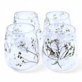 Natural Floral Glass - Vase Candle Holder - Margarita  - (12x11cm)
