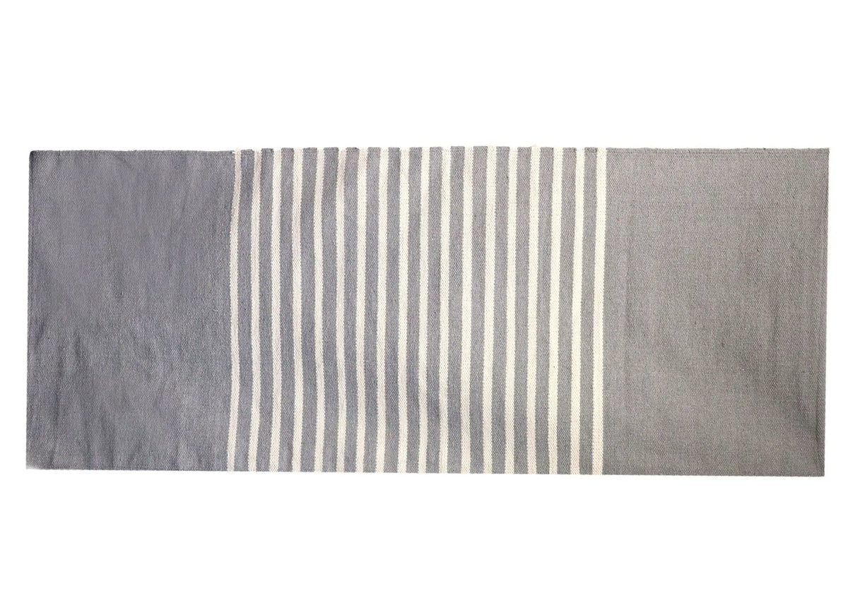 Indian Cotton Rug - 70x170cm - Grey