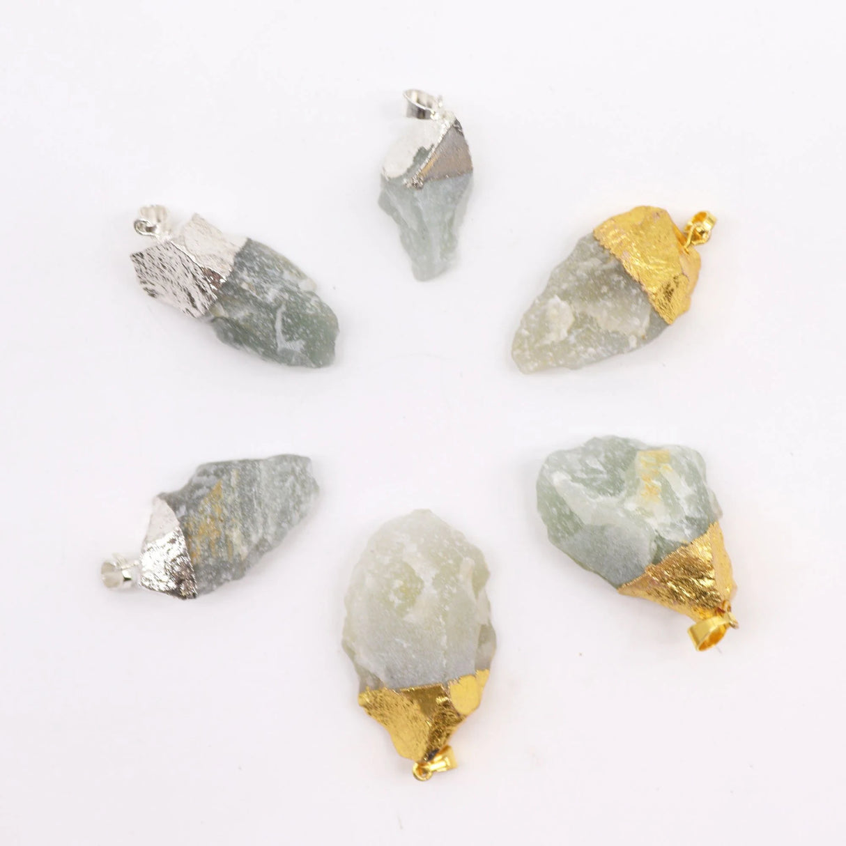Gemstone Indian Sodalite & Silver Plated Pendants (6 assorted)