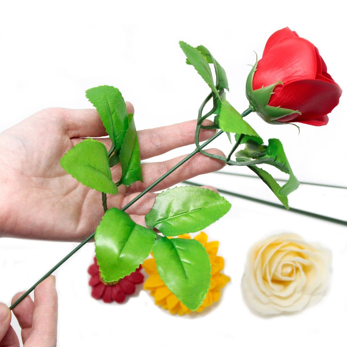 Craft Soap Flowers - Med Rose - Black